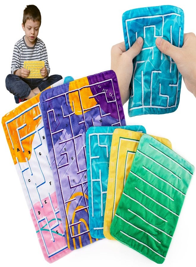 Inbeby 5 Pcs Marble Maze Mat Sensory Fidget Stress Relief Toys,Sensory Mat Anxiety Calming Toys,Tactile Sensory Toys for Kids Adults Teens Autism with Special Needs School Classroom Home Supplies,2 Sizes - Image 1
